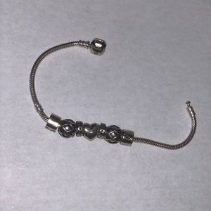 Pandora 7 clasp Bracelet Silver Heart!